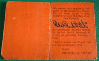 Eel Pie passport from 1958 - back